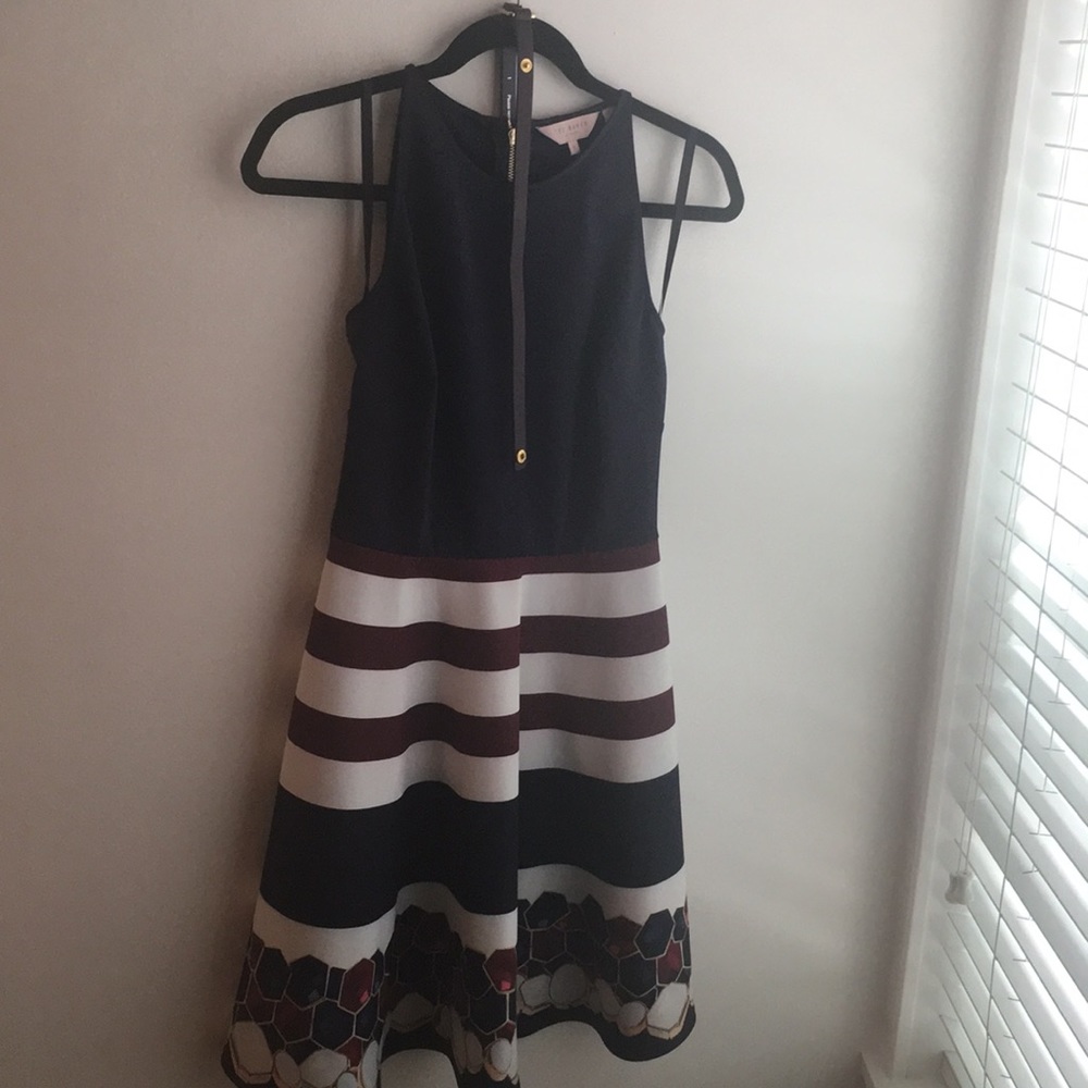 Ted Baker striped skater dress